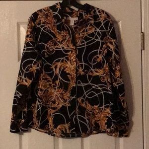 Chico’s Stunning Button-Up Long Sleeve Blouse